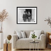 Historic Framed Print, Dr. W. Bostrom & Capt. Ainar, Paul Lundborg, 3/21/29 - 2,  17-7/8" x 21-7/8"