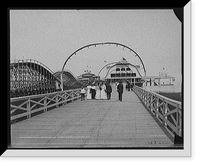 Historic Framed Print, Boardwalk, casino, showing portion of scenic ry. [i.e. railroad], Toledo, Ohio,  17-7/8" x 21-7/8"