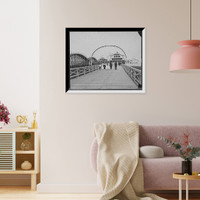 Historic Framed Print, Boardwalk, casino, showing portion of scenic ry. [i.e. railroad], Toledo, Ohio,  17-7/8" x 21-7/8"