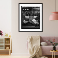 Historic Framed Print, Hoover, Opening game, 1929, 4/17/29,  17-7/8" x 21-7/8"