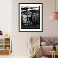 Historic Framed Print, Joe Judge, Opening game, 4/17/29,  17-7/8" x 21-7/8"