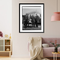 Historic Framed Print, Hoover, Lt. Eielson, McCracken, 4/8/29,  17-7/8" x 21-7/8"