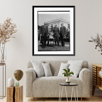 Historic Framed Print, Hoover, Lt. Eielson, McCracken, 4/8/29,  17-7/8" x 21-7/8"
