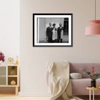 Historic Framed Print, Victor S.K. Houston, Mrs. Houston, & David Bent, 5/1/29,  17-7/8" x 21-7/8"