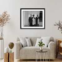 Historic Framed Print, Victor S.K. Houston, Mrs. Houston, & David Bent, 5/1/29,  17-7/8" x 21-7/8"