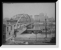 Historic Framed Print, Sixth Street bridge, Pittsburgh, Pa.,  17-7/8" x 21-7/8"