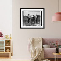 Historic Framed Print, Genl. Geo. F. Simmons inspecting new rifile, 7/2/29,  17-7/8" x 21-7/8"