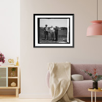Historic Framed Print, Genl. Simmons inspecting new rifile, 7/2/29 - 2,  17-7/8" x 21-7/8"