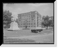 Historic Framed Print, Presbyterian Hospital and Washington Monument, Pittsburgh, Pa.,  17-7/8" x 21-7/8"