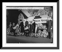 Historic Framed Print, Mrs. Hoover at Central Union Mission, 12/23/29 - 2,  17-7/8" x 21-7/8"