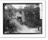 Historic Framed Print, Four wheel drive hill climbing,  17-7/8" x 21-7/8"