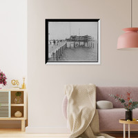 Historic Framed Print, Lifting the nets, Young's Million Dollar Pier, Atlantic City, N.J.,  17-7/8" x 21-7/8"