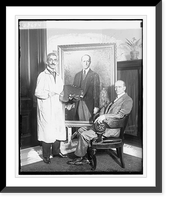 Unidentified painter and man seated near portrait, Antique Wall Art