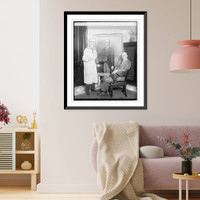 Unidentified painter and man seated near portrait - 2, Vintage Wall Art