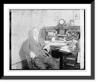 Historic Framed Print, [Unidentified man seated at desk],  17-7/8" x 21-7/8"