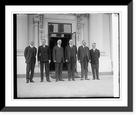 Historic Framed Print, Hoover with Arms Conf. Delegation,  17-7/8" x 21-7/8"