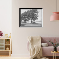 Historic Framed Print, River drive, Pine Grove Park, Port Huron, Mich.,  17-7/8" x 21-7/8"