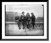 Historic Framed Print, [Four unidentified photographers with cameras],  17-7/8" x 21-7/8"