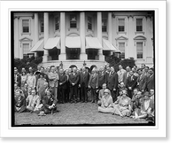 Historic Framed Print, [Group outside White House],  17-7/8" x 21-7/8"