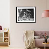 Historic Framed Print, [Child with tuba],  17-7/8" x 21-7/8"