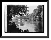 Historic Framed Print, Chain Bridge, C&O Canal,  17-7/8" x 21-7/8"