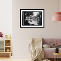 Historic Framed Print, Chain Bridge, C&O Canal,  17-7/8" x 21-7/8"