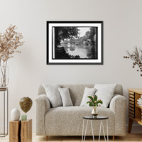 Historic Framed Print, Chain Bridge, C&O Canal,  17-7/8" x 21-7/8"