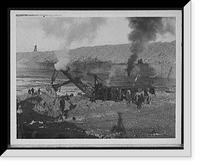 Historic Framed Print, Steam shovel, Livingstone Channel, Stony Island,  17-7/8" x 21-7/8"