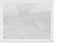 Historic Framed Print, Channeling machine and steam shovel, Livingstone Channel,  17-7/8" x 21-7/8"