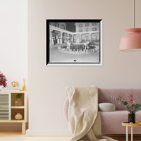 Historic Framed Print, Electric fountain at the Kittatinny [House], night view, Delaware Water Gap, Pa.,  17-7/8" x 21-7/8"