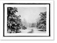 Historic Framed Print, Snow scene, Lafayette Park,  17-7/8" x 21-7/8"