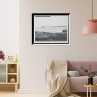Historic Framed Print, [Looking toward Portland head light from Cushing Island, Portland harbor, Maine],  17-7/8" x 21-7/8"