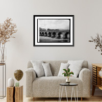 Historic Framed Print, Bridge construction, Tegucigalpa & Comayaguela, Honduras,  17-7/8" x 21-7/8"