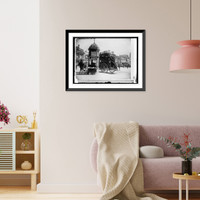 Typical Parisian conrner with kiosk (Paris), Vintage Print
