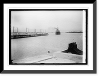 Historic Framed Print, Panama Canal. Gatun Lock, steamer [...] steaming into Gatun Lock,  17-7/8" x 21-7/8"