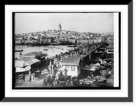 Historic Framed Print, Galata Bridge, Constantinople,  17-7/8" x 21-7/8"