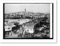Historic Framed Print, Galata Bridge, Constantinople,  17-7/8" x 21-7/8"