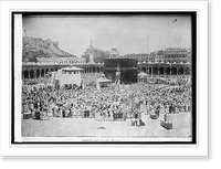 Historic Framed Print, Palestine, Moslem [Muslim] Pilgrims at the Kaaba, sacred shrine in holy city of Mecca,  17-7/8" x 21-7/8"