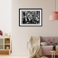 Historic Framed Print, India, a group of Pilgrims in New Years day,  17-7/8" x 21-7/8"