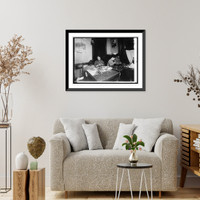 Historic Framed Print, Making artificial flowers in a New York tenement house,  17-7/8" x 21-7/8"