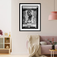 Historic Framed Print, Statue erected to Robinson Crusoe on San Fernandiz Island, Chile,  17-7/8" x 21-7/8"