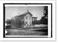 Historic Framed Print, Lincoln House in Springfield, Ill. as it appeared in 1861. The elm in front planted by L,  17-7/8" x 21-7/8"