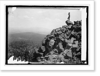 Lookout station on a cliff side, Vintage Poster