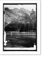 Glacier Nat. Pk. cliffs on north side, Avalanche Lake, Antique Wall Art