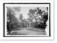Historic Framed Print, Cabins of Redstone Park, Sequoia Nat. Forest, Tulane County, Cal.,  17-7/8" x 21-7/8"