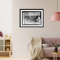 Historic Framed Print, Italy, Rome. Drivers sleeping in their carts,  17-7/8" x 21-7/8"
