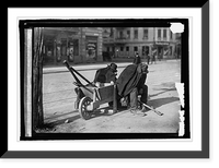 Historic Framed Print, Germany. Street sweepers taking lunchtime nap,  17-7/8" x 21-7/8"