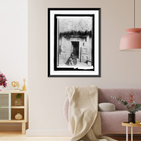 Historic Framed Print, Bolivian hut in Liahuauacu,  17-7/8" x 21-7/8"