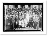 Raising Honor Flag of 3d Liberty Loan on Treasury, Vintage Poster