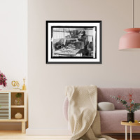 Historic Framed Print, Cutting with acetylene flame, using masks & blue glass to protect the eyes,  17-7/8" x 21-7/8"